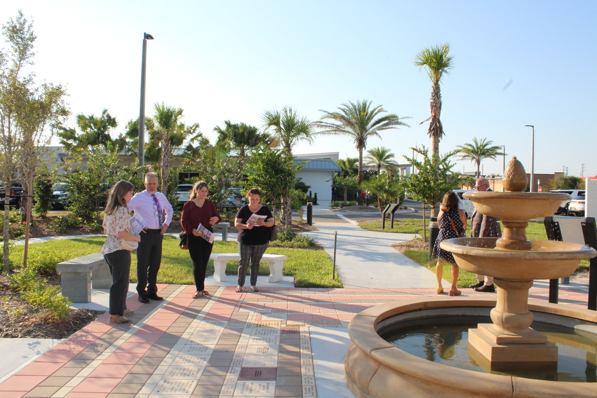 Guests visit the Butterfly Memorial Garden