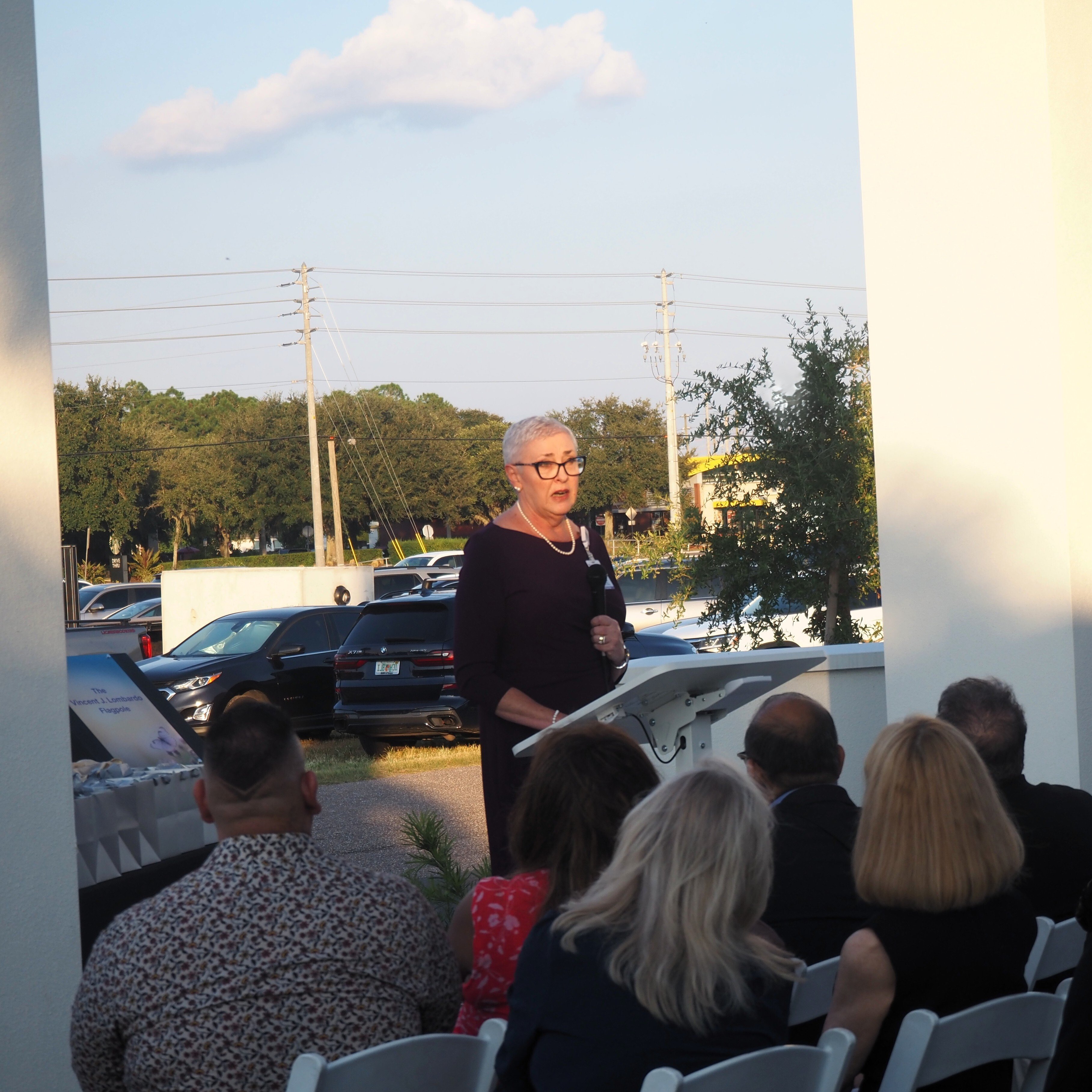 Chief Medical Officer Dr. Lisa Barker speaks during the Grand Opening