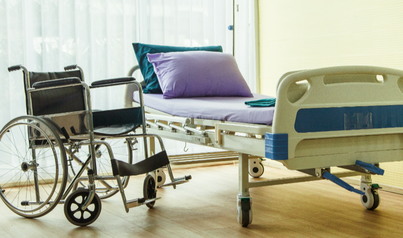Wheelchair and patient bed